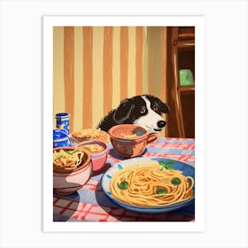 Dog And Pasta 6 Art Print
