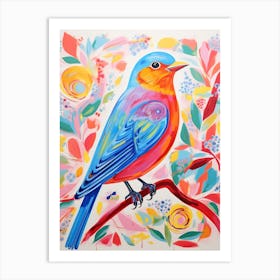 Colourful Bird Painting Bluebird 5 Art Print