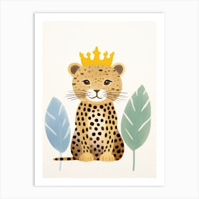 Little Leopard 4 Wearing A Crown Art Print