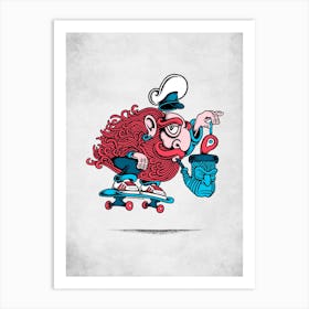 Sailor Skateboard Pipe Art Print