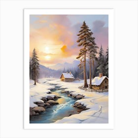 Winter Landscape Painting 22 Art Print