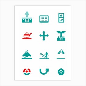 A Modern And Comprehensive Collection Of Pictograms A Mix Of Environmental And Construction Pictogr (2) Art Print