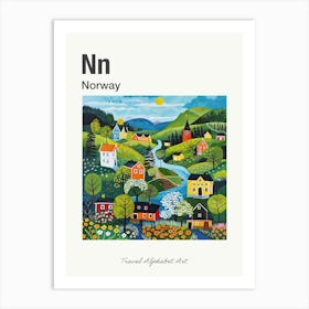 Kids Travel Alphabet  Norway 3 Art Print