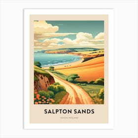 Devon Vintage Travel Poster Salpton Sands Art Print