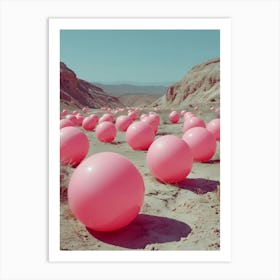 Pink Balls In The Desert Art Print