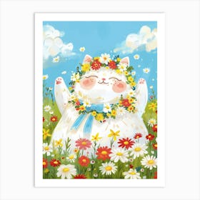 Cat In The Meadow 1 Art Print