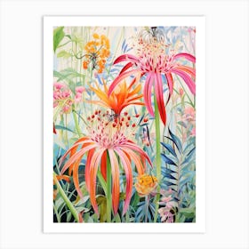 Tropical Plant Painting Spider Plant 1 Art Print