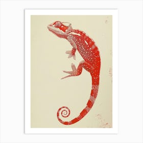 Red Senegal Chameleon 3 Art Print