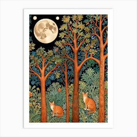 William Morris Cats In The Forest 1 Art Print