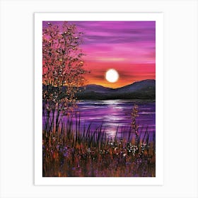 Sunset At The Lake 4 Art Print