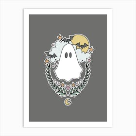 Cute Ghost | Charcoal Art Print