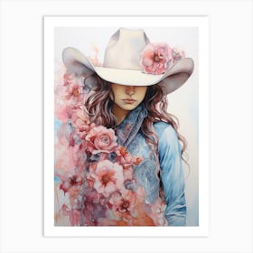 Cowgirl Watercolour Flower 5 Art Print