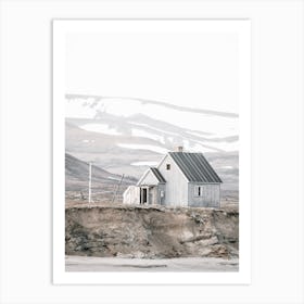 Nordic Winter Lodge Art Print