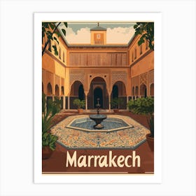 Aihrgdesign A Mid Century Modern Travel Poster For Marrakech 5 Art Print