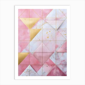 Pink Gold Marble Wall Art Art Print