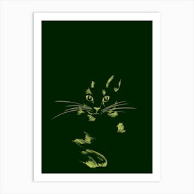 Sketchy Cat In The Dark Art Print