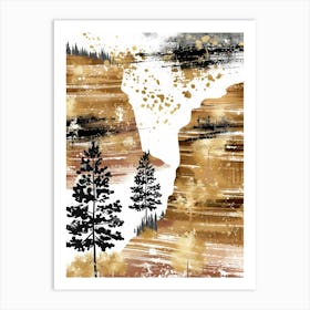 Cliffs And Trees Art Print