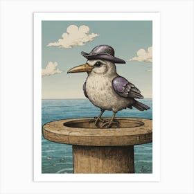 Bird In A Hat 1 Art Print