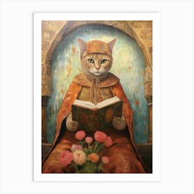 Royal Cat In The Style Of A Romantesque Painting 1 Art Print