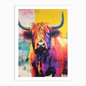 Highland Cow Screen Print Inspired 4 Art Print