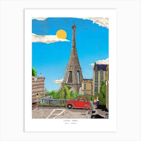 Paris Eiffel Tower Cityscape Art Art Print