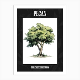 Pecan Tree Pixel Illustration 4 Poster Art Print