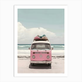 Vw Bus On The Beach 1 Art Print