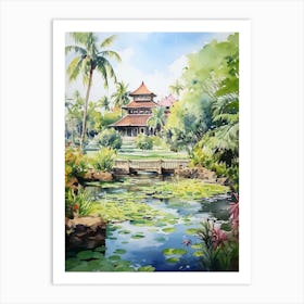 Nong Nooch Tropical Garden Watercolour 3 Art Print