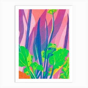 Chard 3 Risograph Retro Poster vegetable Art Print