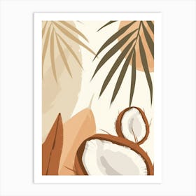 Coconut Close Up Illustration 3 Art Print