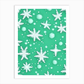 Stellar Dendrites, Snowflakes, Kids Illustration 4 Art Print