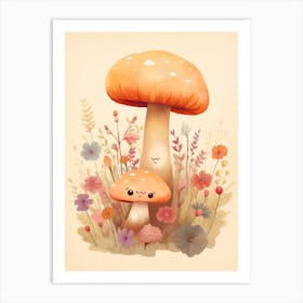 Cute Mushroom Nursery 11 Art Print