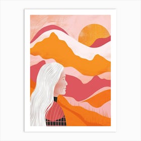 Woman In The Mountains 1 Art Print