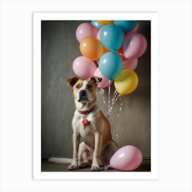 Default Wall Images Of Pets With Faint Balloons 3 Art Print