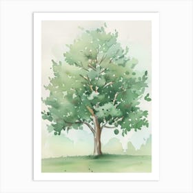 Apple Tree Atmospheric Watercolour Painting 2 Art Print