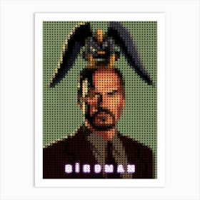 Birdman In A Pixel Dots Art Style Art Print