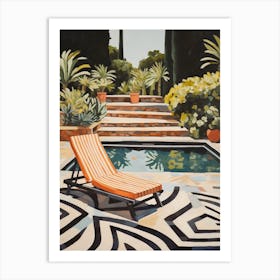 Sun Lounger By The Pool In Cadiz Spain Art Print