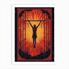 The Hanged Man Tarot Card, Vintage 1 Art Print