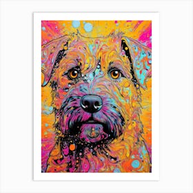 Colourful Border Terrier Portrait Art Print