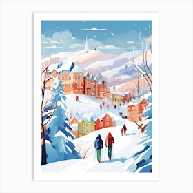 Stowe Mountain Resort   Vermont Usa, Ski Resort Illustration 3 Art Print