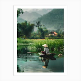 Woman In A Boat 4 Art Print