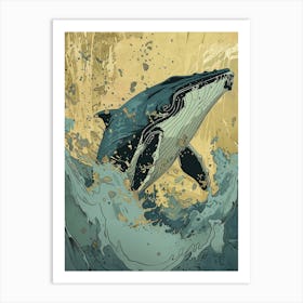 Blue Whale Precisionist Illustration 3 Art Print