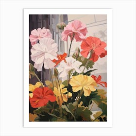 Geranium 4 Flower Painting Art Print