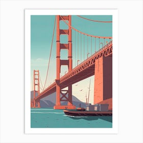 The Golden Gate San Francisco Travel Illustration 1 Art Print