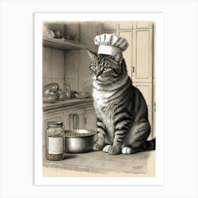 Chef Cat 3 Art Print