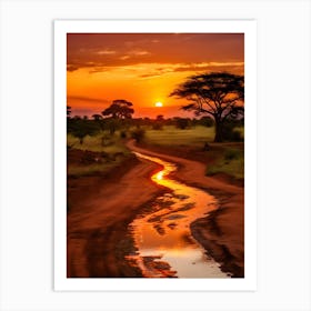 Sunset In The Savannah Art Print