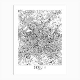Berlin White Map Art Print I