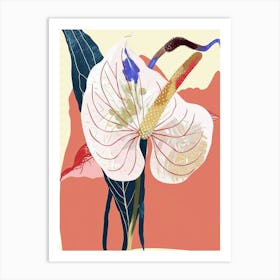 Colourful Flower Illustration Flamingo Flower 4 Art Print