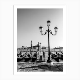 Venice Italy In Black And White 04 Art Print