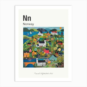Kids Travel Alphabet  Norway 1 Art Print